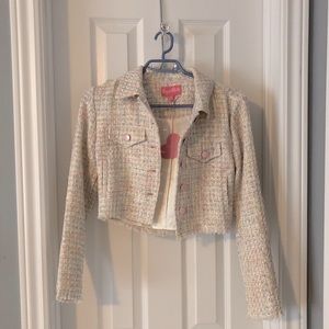 Pink Tweed Cropped Blazer - XS NWT